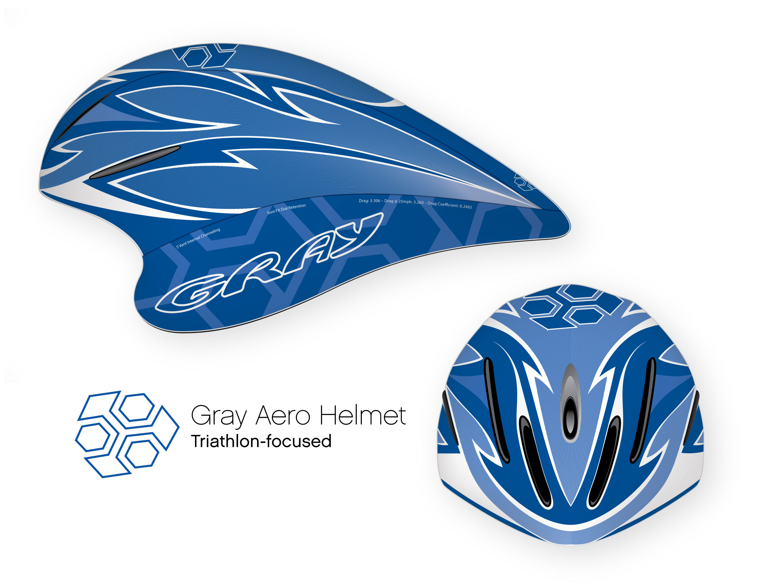 Aerodynamic helmet design for Gray Composites